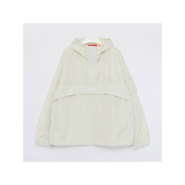 사각 패치로고 리플렉티브 립스탑 아노락 남성 자켓 SS25J46 WHITE