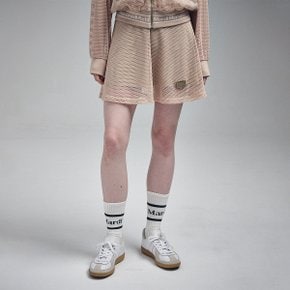 [마르디메크르디악티프]MESH FLARE SKIRT METAL BLOOMMARDI WAPPEN_BEIGE/AFK41JSK002BEQQ