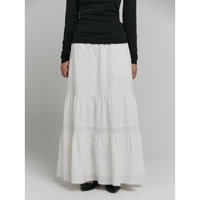 TIERED LONG SKIRT [WHITE]