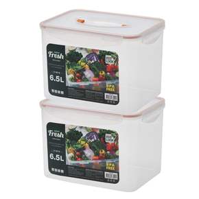 (생담) 진공 투명 다용도 에코락 밀폐용기 1+1 김치통 보관용기 6.5L