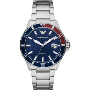 4866331 Emporio Armani Elegant Steel Quartz Mens Watch – Ocean blue Dial 94693302