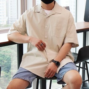 WMB 남자 빅사이즈 오버핏 옆트임 무지 남방