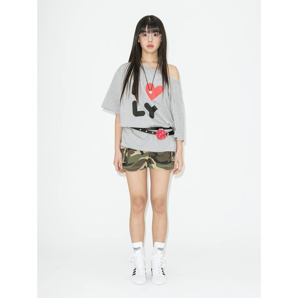 lotsyou_I Love You Lace Tee Melange Gray