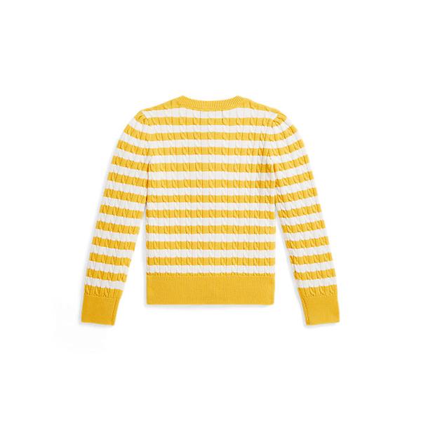 폴로 키즈 여아 2-6세 스트라이프 미니 케이블 코튼 카디건(CWPOSWER6820583700)