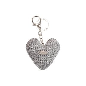 No.217 / Chubby Metallic Heart Key Ring _ Silver