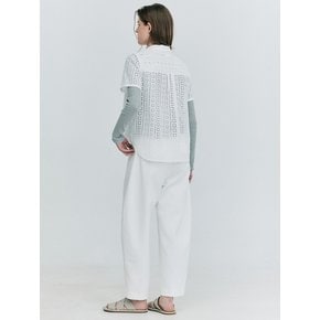 Eyelet Half Shirts_White