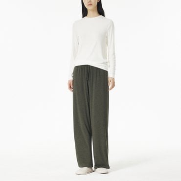 JAJU 여 레이온 스트레치 10부 파자마 팬츠(KHAKI / MELLANGE GREY / BLACK)