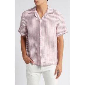 4532895 Reiss Beldi Stripe Linen Camp Shirt