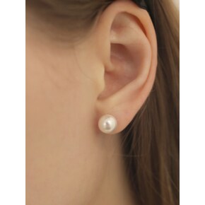 [SLIVER925] LV010 8mm Simple pearl earrings