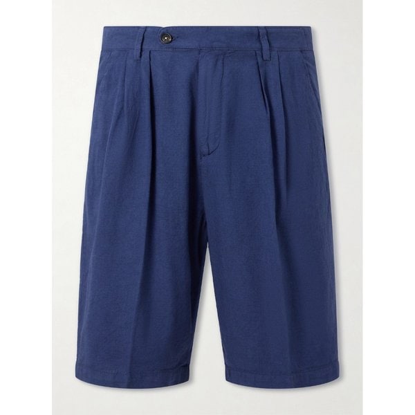 클리프 스트레이트 레그 플리츠 코튼 버뮤다 쇼츠 46376663163000769