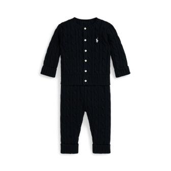 폴로 랄프 로렌 랄프 로렌 베이비 남아 케이블 니트 코튼 카디건 앤 팬츠 세트(CWPO2STI0520109410)