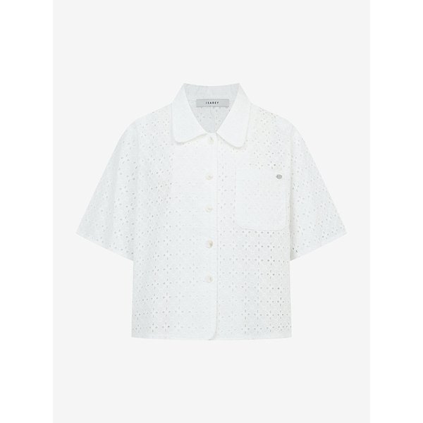 아일렛 세미 크롭 셔츠 블라우스 (VMBAF2460)