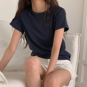 무지 기본 라운드 반팔 티셔츠