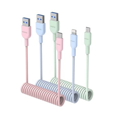 morac 트리플 롤롤 USB 5핀 8핀 C타입 고속 충전 케이블 3개입