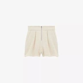 5470949 IRO Nurue high-rise zip-front textured cotton shorts