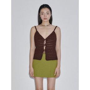 Handmade Crochet Tie Knit Vest_Brown