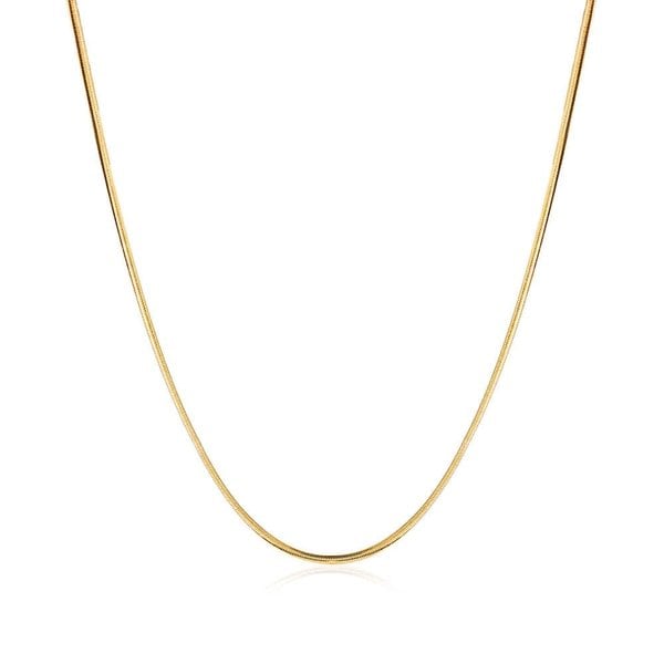 [비앤비골드] 18K 글로시 1.2mm 스네이크 뱀줄 체인 목걸이 IRN40648