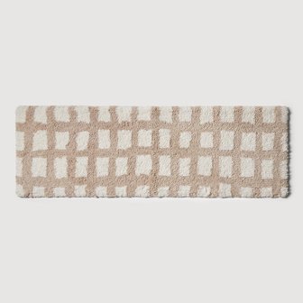 JAJU 돌담 체크 소프트 터프팅 매트 120x40cm 베이지 J625902003311