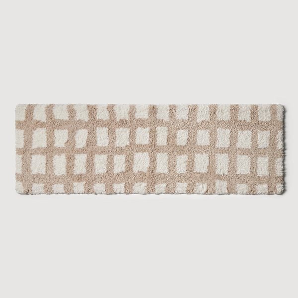 돌담 체크 소프트 터프팅 매트 120x40cm 베이지 J625902003311