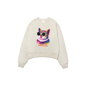 [기모 옵션] Fancy Light Cat Sweat Shirts [GREIGE]