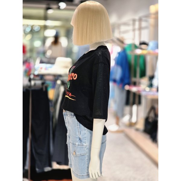 [파주점] 브이넥 린넨 티셔츠 BATSB2531-BK