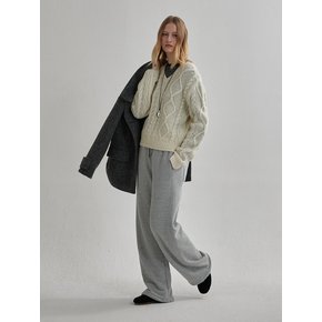 BRUSH CURVED JOGGER PANTS (ash gray)