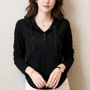 30%할인+구매혜택 벨라도나 여성 FW 3버튼 후드티셔츠 이너티 레이어드 BON-2721