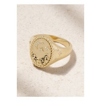 YVONNE LEON PARIS 이본 레옹 슈발리에 오벨 라 사반느 9k 골드 다이아몬드 에나멜 링 46376663162951924