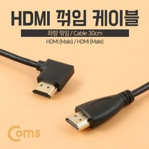 Coms HDMI 케이블MM 한쪽 꺾임꺽임 좌향 30cm X ( 2매입 )