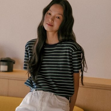 틸아이다이 Stripe cotton t-shirt TISU01TS07_Navy
