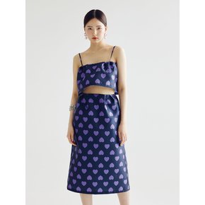 HEART MIDI SKIRT _ NAVY