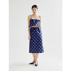 HEART MIDI SKIRT _ NAVY