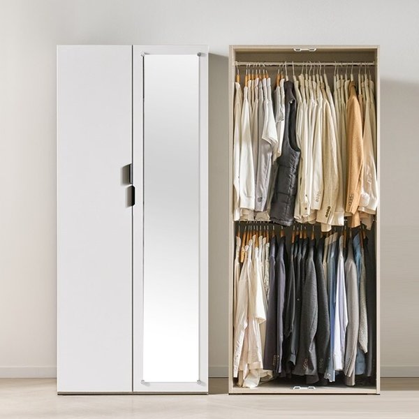 단독장롱 키큰장 거울 옷장 80cm TP885