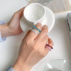  호마이카 파스텔 미니멀 링 구슬 세트 반지