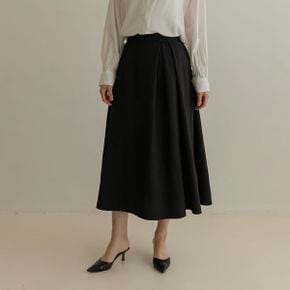 테그 핀턱 훌 플레어 밴딩 스커트_P420051782