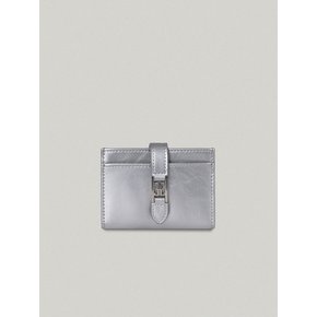 CLASSIC LOGO CARD WALLET IN SILVER