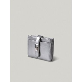 CLASSIC LOGO CARD WALLET IN SILVER