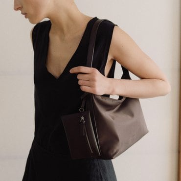 로서울 Mini Pulpy hobo bag Nylon Umber