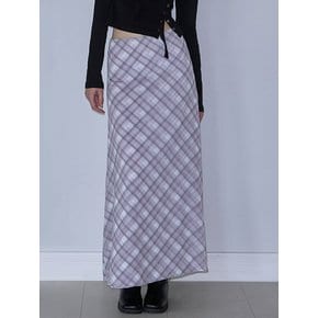 Check Maxi Long Skirt [Pink]