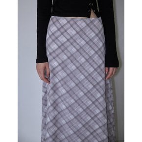 Check Maxi Long Skirt [Pink]