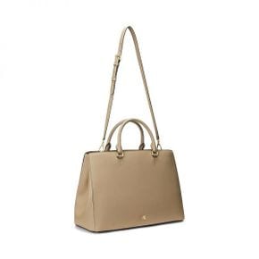 우먼 Lauren Ralph Lauren 크로스해치 레더 라지 Hanna 사첼백 - Birch Tan 9659619