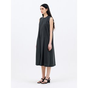 front pleats dress_charcoal