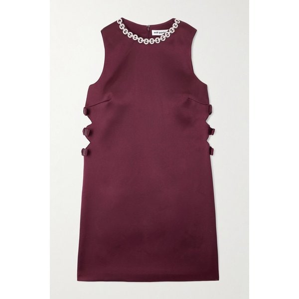 컷아웃 장식 새틴 미니 원피스 46376663162915030