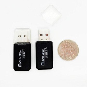  간편 메모리 카드 리더기 Micro SD 소형 신형 블랙