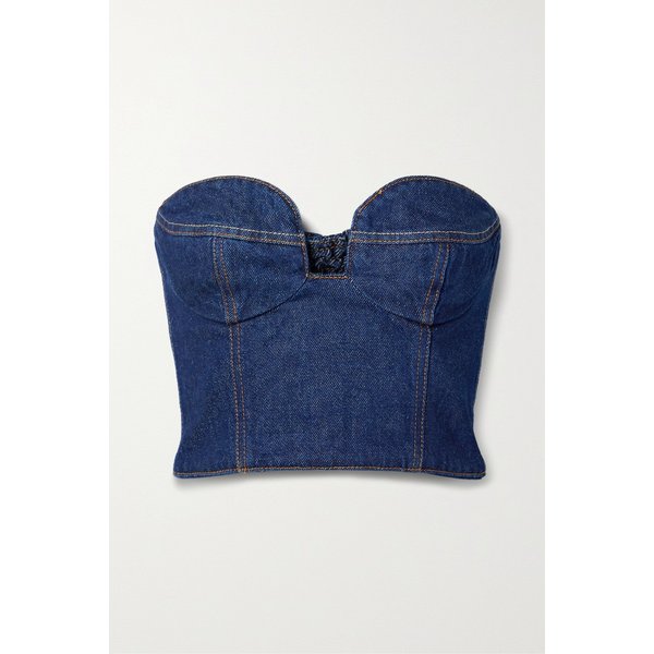 마그다부트림 Strapless Cropped Denim Bustier Top 다크 데님 43769801095580877