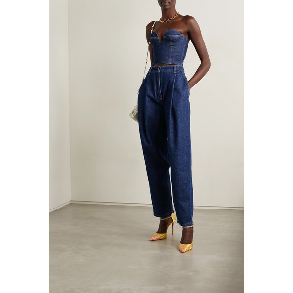 마그다부트림 Strapless Cropped Denim Bustier Top 다크 데님 43769801095580877