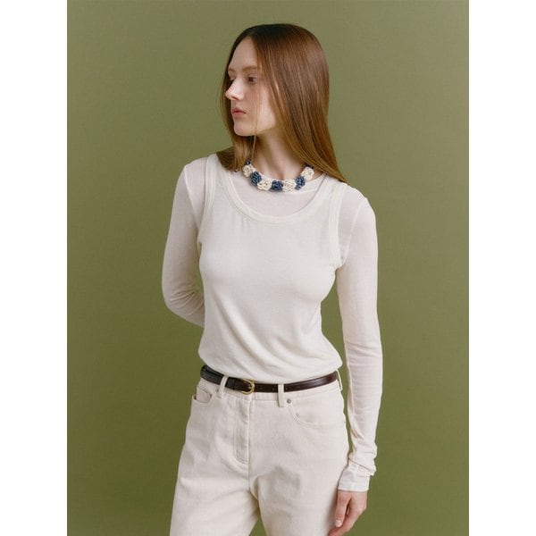 LAYERD SLEEVELESS T-SHIRT SET (4 color)