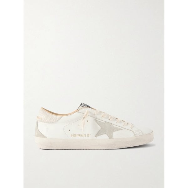 슈퍼스타 디스트레스드 스웨이드 트림 가죽 스니커즈 46376663163036640