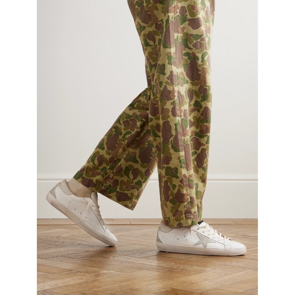 슈퍼스타 디스트레스드 스웨이드 트림 가죽 스니커즈 46376663163036640