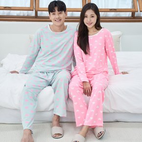파스텔상하(긴팔상하) 남여 커플 긴팔 잠옷 홈웨어 상하세트 커플룩 잠옷